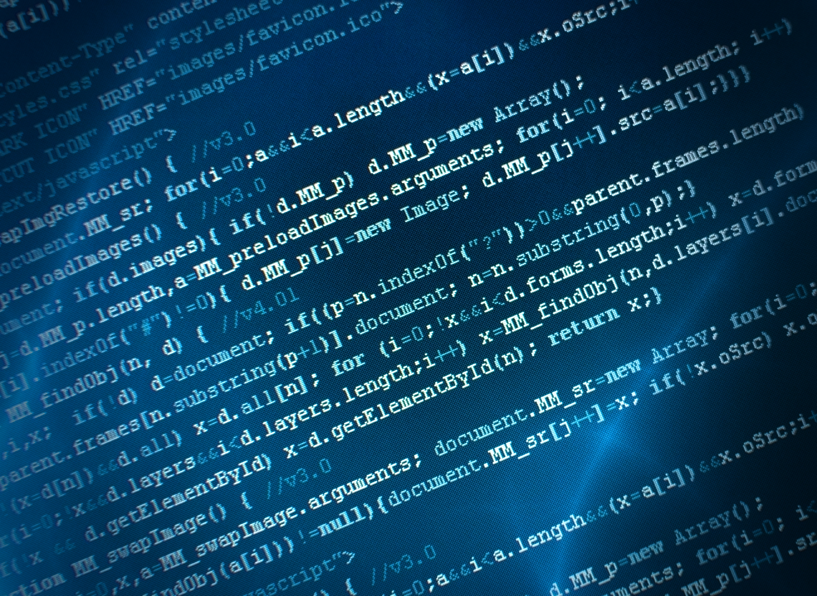 Source code displayed on a monitor